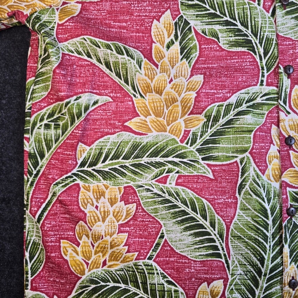 Vtg Hilo Hattie Men's Red Yellow Floral Hawaiian Shirt Made in Hawaii Size 3XL - Picture 2 of 9